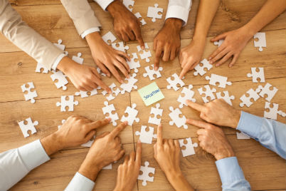 Puzzle with hands
