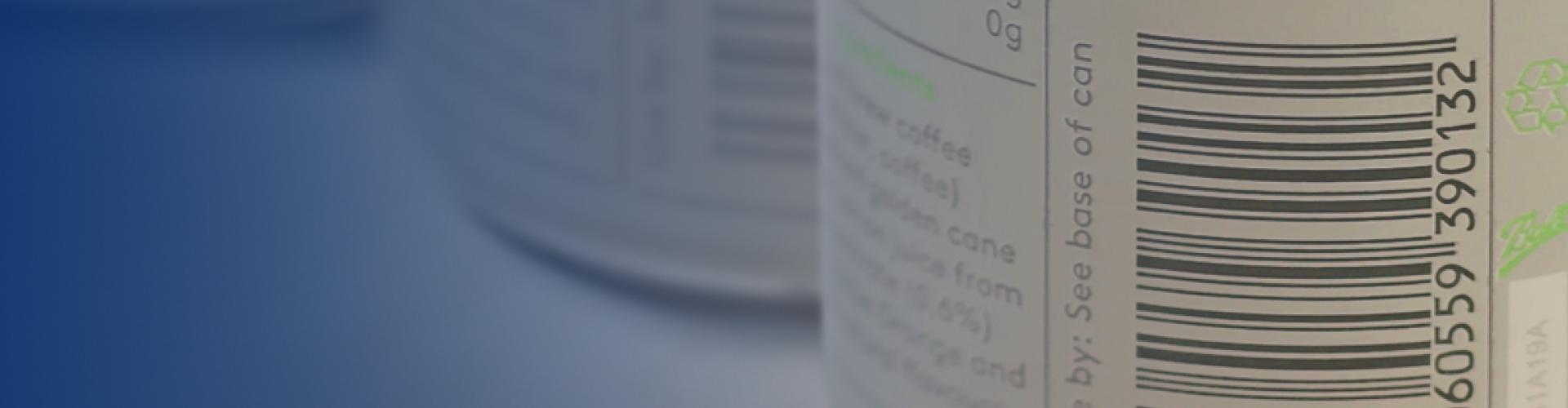 Image of a barcode on a drinks container