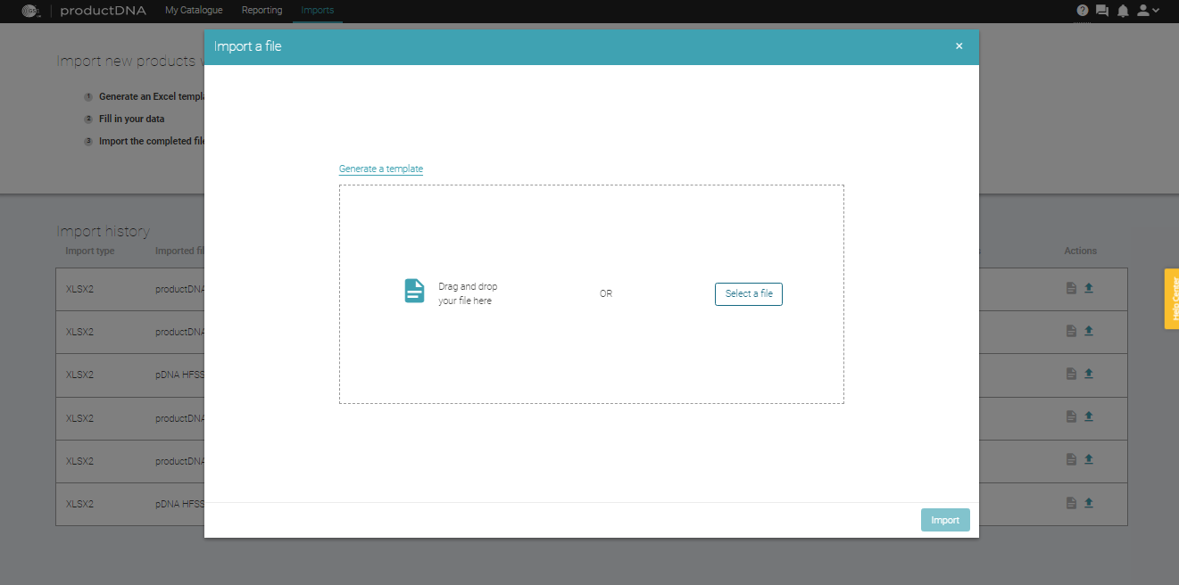 2. Import your data