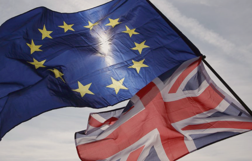 EU and UK flags 
