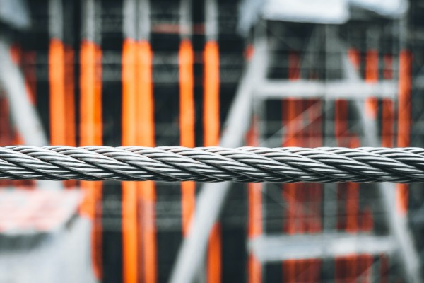 steel cable on construction site