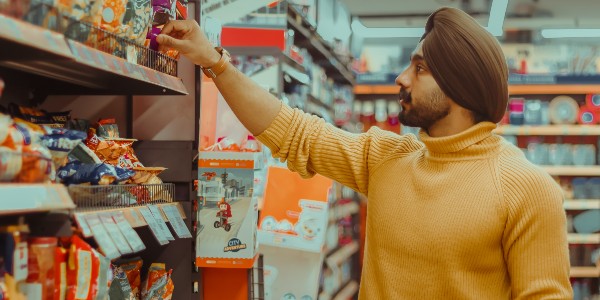 shopper browsing shelves 