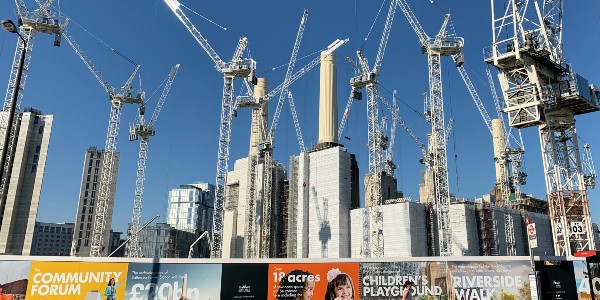cranes at Battersea Power Station