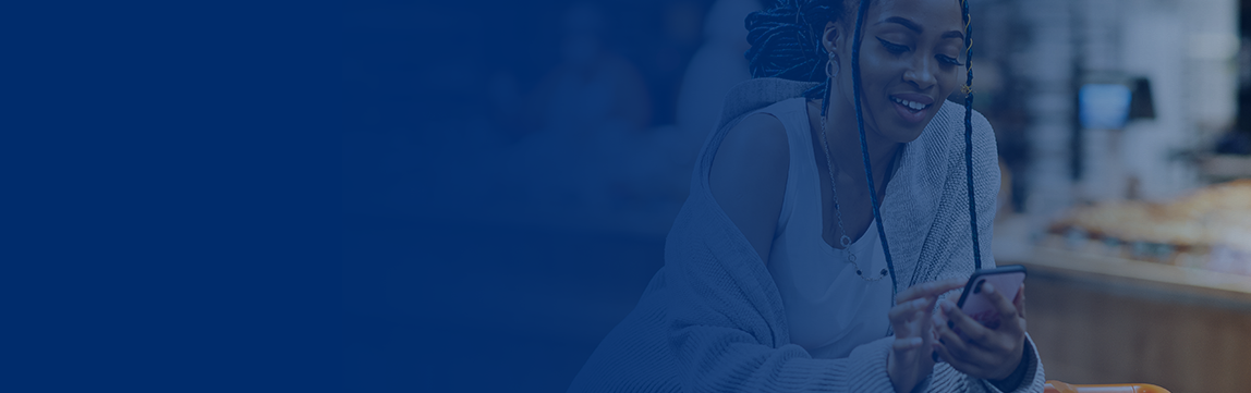 Consumer with mobile phone