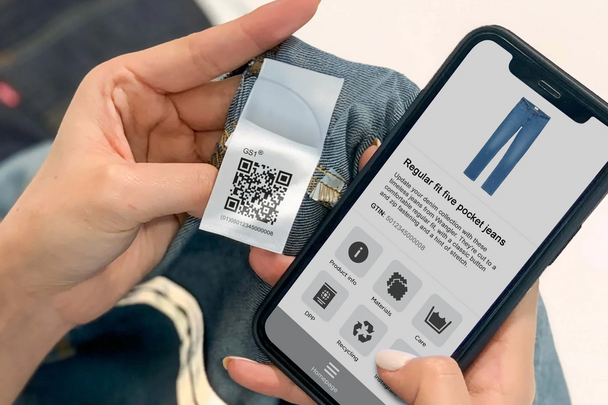 QR code powered by GS1 scan jeans 
