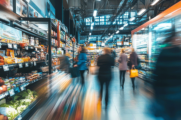 Busy supermarket