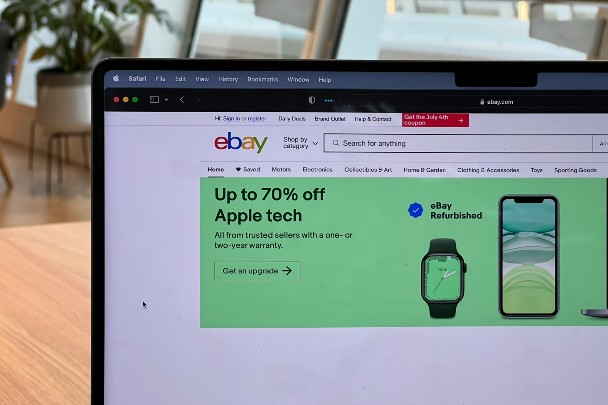 ebay on laptop screen