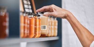 Person picking a product off a shelf