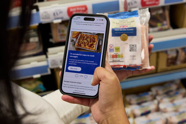 Tesco Cranswick sausage scan QR code powered by GS1