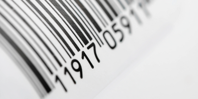 Close up of a product barcode