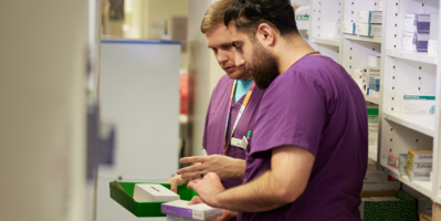 Pharmacists in a hospital pharmacy 