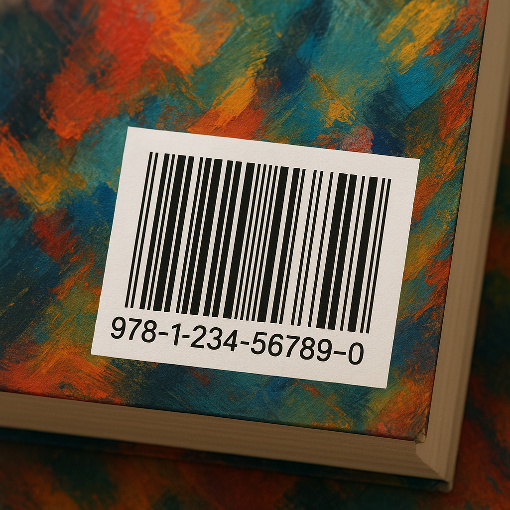 An ISBN barcode on a book