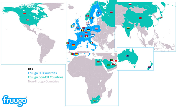Fruugo - countries map