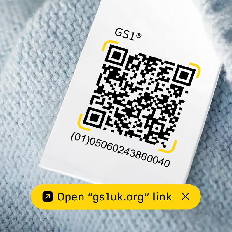 QR showing GS1 domain