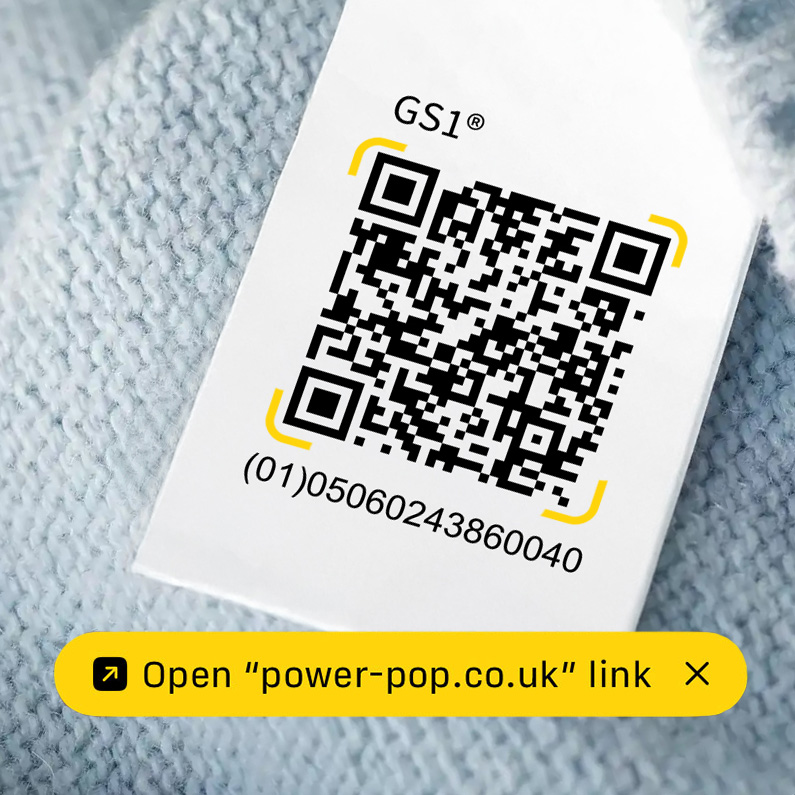 QR showing brand domain
