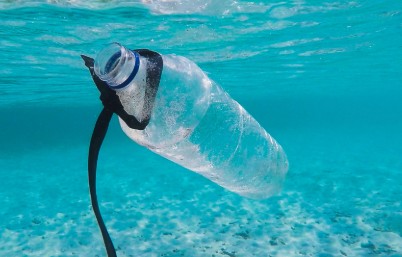 plastic bottle in water