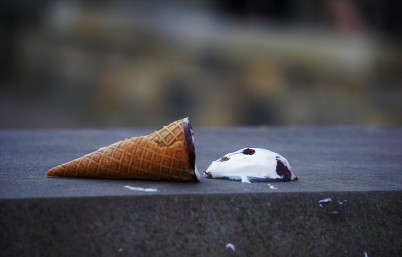 Ice cream dropped